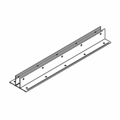 Line drawing of a 54" continuous, aluminum, double ear bracket from Scranton Products.