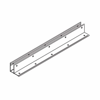 Line drawing of a 54" continuous, aluminum, single ear bracket from Scranton Products.