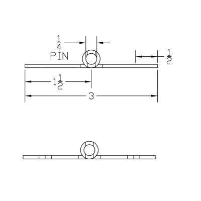 Dimensional drawing of Scranton Products Helix hinge.