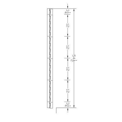 Additional dimensional drawing of Scranton Products Helix hinge.