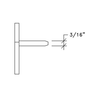 Additional dimensional drawing of headrail endcap from Scranton Products.