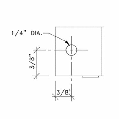 Another dimensional drawing of headrail bracket from Scranton Products.