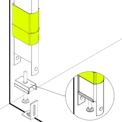 Line drawing of Hadrian Pilaster Shoe (Various Sizes) - 550003-900.