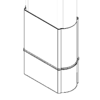 Basic line drawing of Hadrian Pilaster Shoe (Various Sizes) - 550003-900.