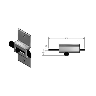 Dimensional drawing of Scranton Surface Slide Latch.