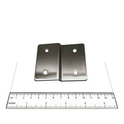 Photograph of the Bobrick Alcove Joggle Bracket Panel In-Line with Stile - 1000282 with ruler.