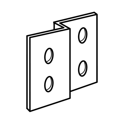 Line drawing of Bobrick "L"-bracketBobrick Alcove Joggle Bracket Panel In-Line with Stile – 1000282.