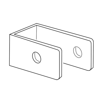 Line drawing of a Bobrick U-Bracket.