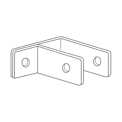 Line drawing of the BBobrick F-Bracket Internal Panel-to-Wall – 1000975.