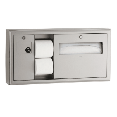 Photograph of the Bobrick Surface-Mount Toilet Tissue, Seat Cover Dispenser and Waste Disposal B-30919.