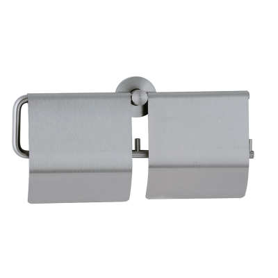 Photograph of the Bobrick Cubicle Collection Double Toilet Tissue Dispenser with Hoods B-548.