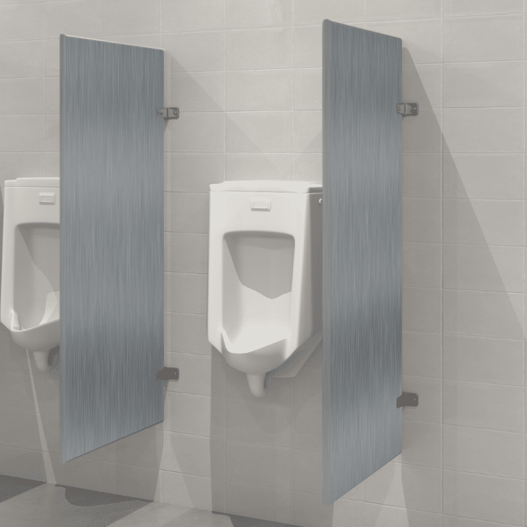 Wall Hung Urinal Screen - Stainless Steel - Partition Plus