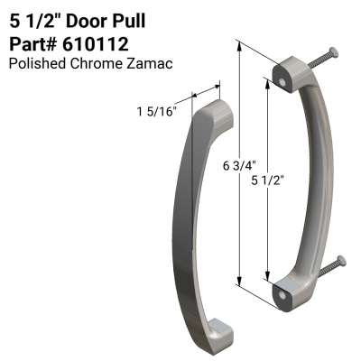 Diagram of Hadrian 610112 5-1/2" Door Pull Kit