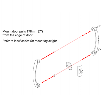 Diagram showing how Hadrian Back-to-Back Door Pull Kit (610112)