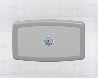 Koala Kare's Horizontal Surface Mounted Baby Changing Station KB300 - Front View Closed in Gray