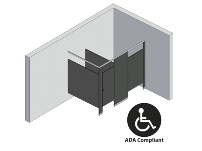 Bathroom Partitions - 2 Stalls - Corner Right Hand ADA