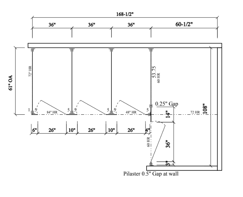 Bathroom Partitions - 4 Stalls - Right Hand Alcove ADA - Image 2