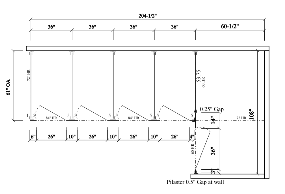 Bathroom Partitions - 5 Stalls - Right Hand Alcove Standard - Image 2