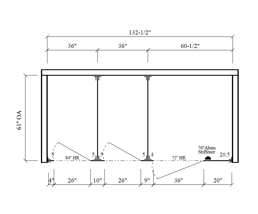 Bathroom Partitions - 3 Stalls - Right Hand Between Walls ADA - Image 2