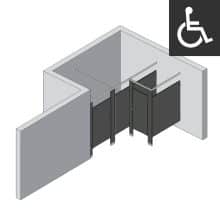 Bathroom Partitions - 2 Stalls - Left Hand Alcove ADA