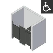 Bathroom Partitions - 2 Stalls - Left Hand Between Walls ADA