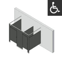 Bathroom Partitions - 2 Stalls - Left Hand Free Standing ADA