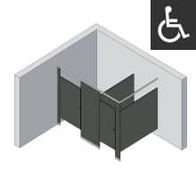 Bathroom Partitions - 2 Stalls - Left Hand In Corner ADA