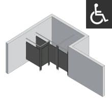 Bathroom Partitions - 2 Stalls - Right Hand Alcove ADA
