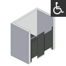 Bathroom Partitions - 2 Stalls - Right Hand Between Walls ADA