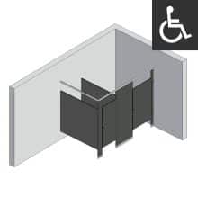 Bathroom Partitions - 2 Stalls - Right Hand In Corner ADA