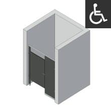 Bathroom Partitions - 1 Stall - Left Hand Between Walls ADA