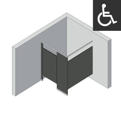 Bathroom Partitions - 1 Stall - Left Hand In Corner ADA