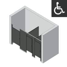 Bathroom Partitions - 3 Stalls - Left Hand Between Walls ADA