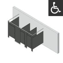 Bathroom Partitions - 3 Stalls - Left Hand Free Standing ADA
