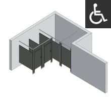 Bathroom Partitions - 3 Stalls - Right Hand Alcove ADA