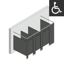 Bathroom Partitions - 3 Stalls - Right Hand Free Standing ADA