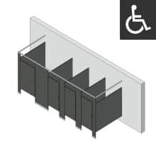 Bathroom Partitions - 4 Stalls - Left Hand Free Standing ADA