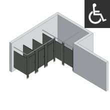 Bathroom Partitions - 4 Stalls - Right Hand Alcove ADA