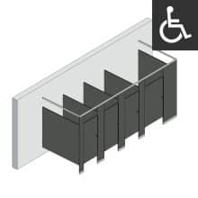 Bathroom Partitions - 4 Stalls - Right Hand Free Standing ADA