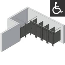 Bathroom Partitions - 5 Stalls - Left Hand Alcove ADA