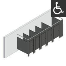 Bathroom Partitions - 5 Stalls - Right Hand Free Standing ADA