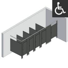 Bathroom Partitions - 5 Stalls - Right Hand In Corner ADA