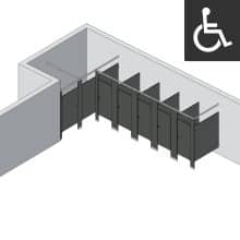 Bathroom Partitions - 6 Stalls - Left Hand Alcove ADA