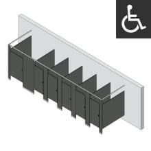 Bathroom Partitions - 6 Stalls - Left Hand Free Standing ADA