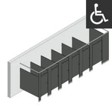Bathroom Partitions - 6 Stalls - Right Hand Free Standing ADA