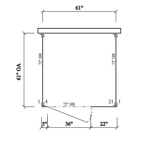 Bathroom Partitions - 1 Stall - Left Hand Free Standing ADA - Image 2