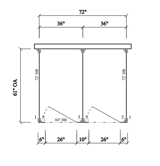 Bathroom Partitions - 2 Stalls - Right Hand Free Standing Standard - Image 2