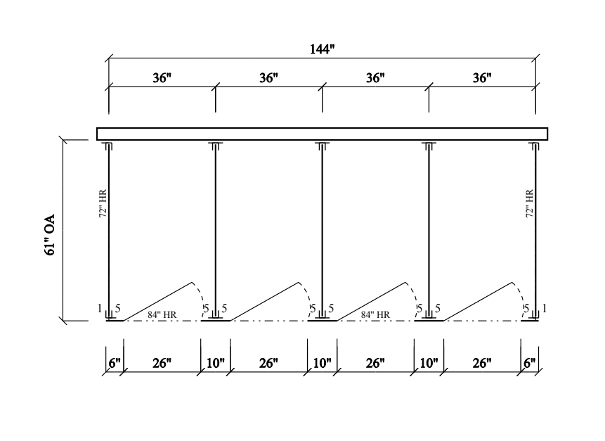 Bathroom Partitions - 4 Stalls - Left Hand Free Standing Standard - Image 2