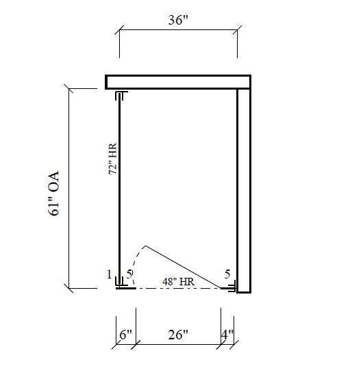 Bathroom Partitions - 1 Stall - Right Hand In Corner Standard - Image 2