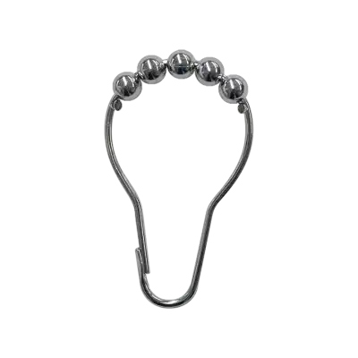 Photo of ASI 1200-ROL - Shower Curtain Hook w/ Roller Rings – Nickel Plated Brass